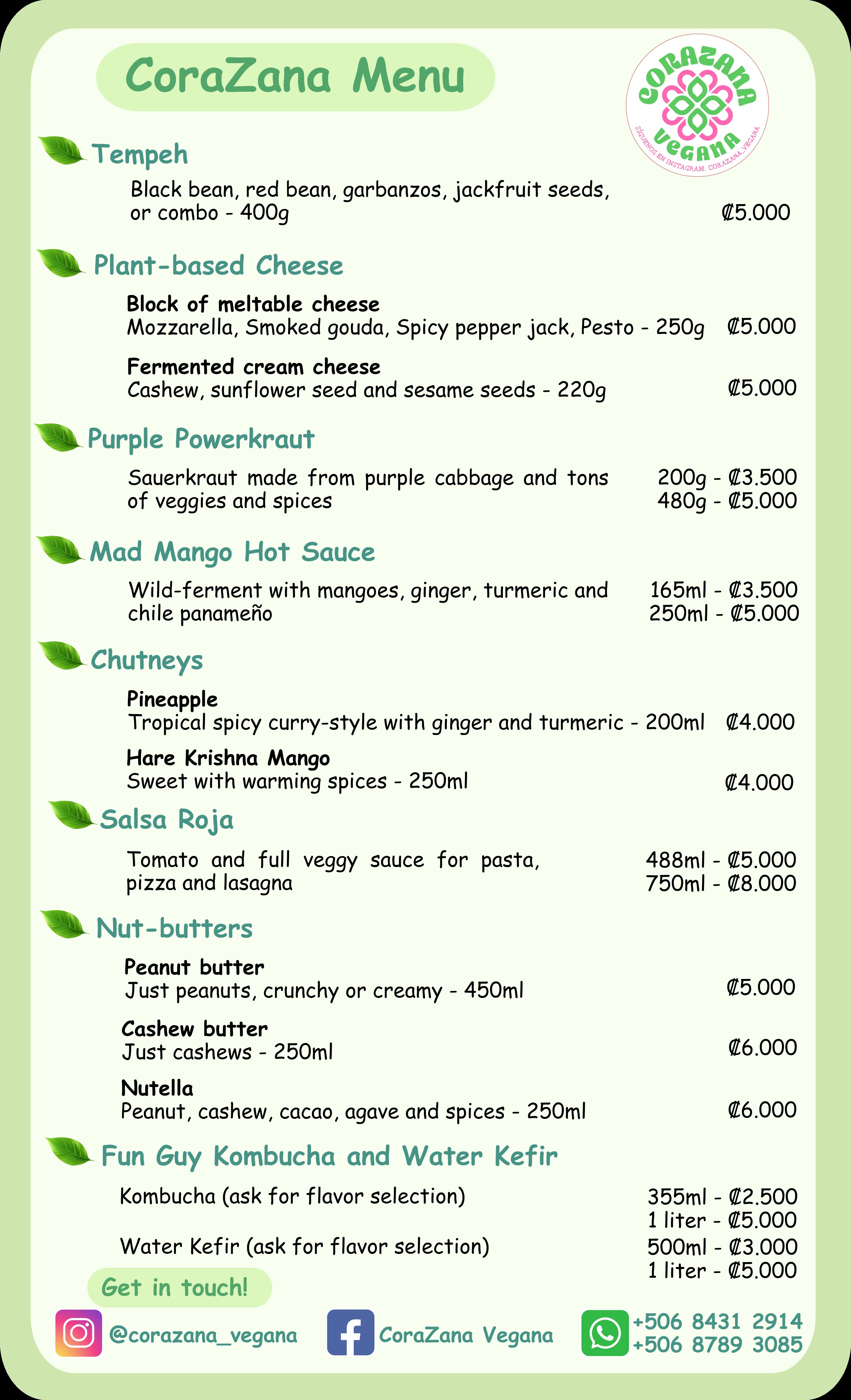 Fixed Menu English